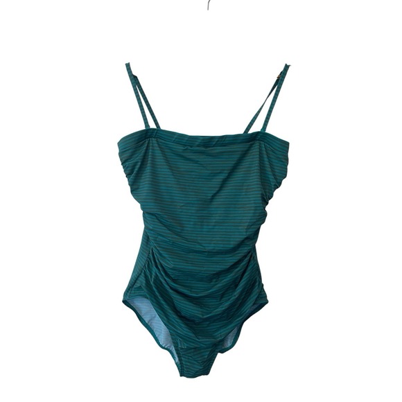 Miraclesuit X Talbots AVANTI BANDEAU ONE PIECE - PAINTERLY STRIPE Size 16 Beach - Picture 3 of 9